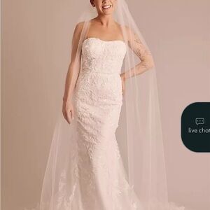 Floral Lace Appliqué Trim Cathedral Veil Style# V10021